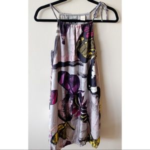RARE Miss Sixty Silk Butterfly Tunic Halter Dress